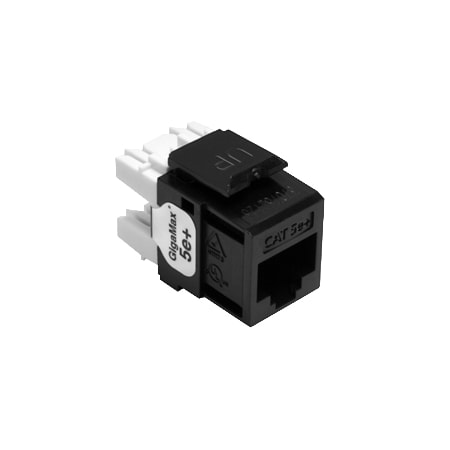 Leviton 1-Port Mod Jack 110 8W8P Utp, T568A/B Cat5E Quickport, Gigamax Black 5G110-RE5